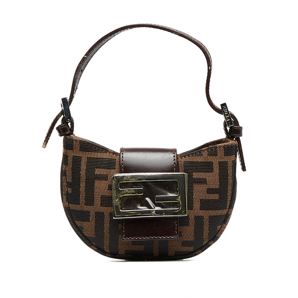 Fendi Handbags - FENDI Mini Zucca Croissant Baguette
